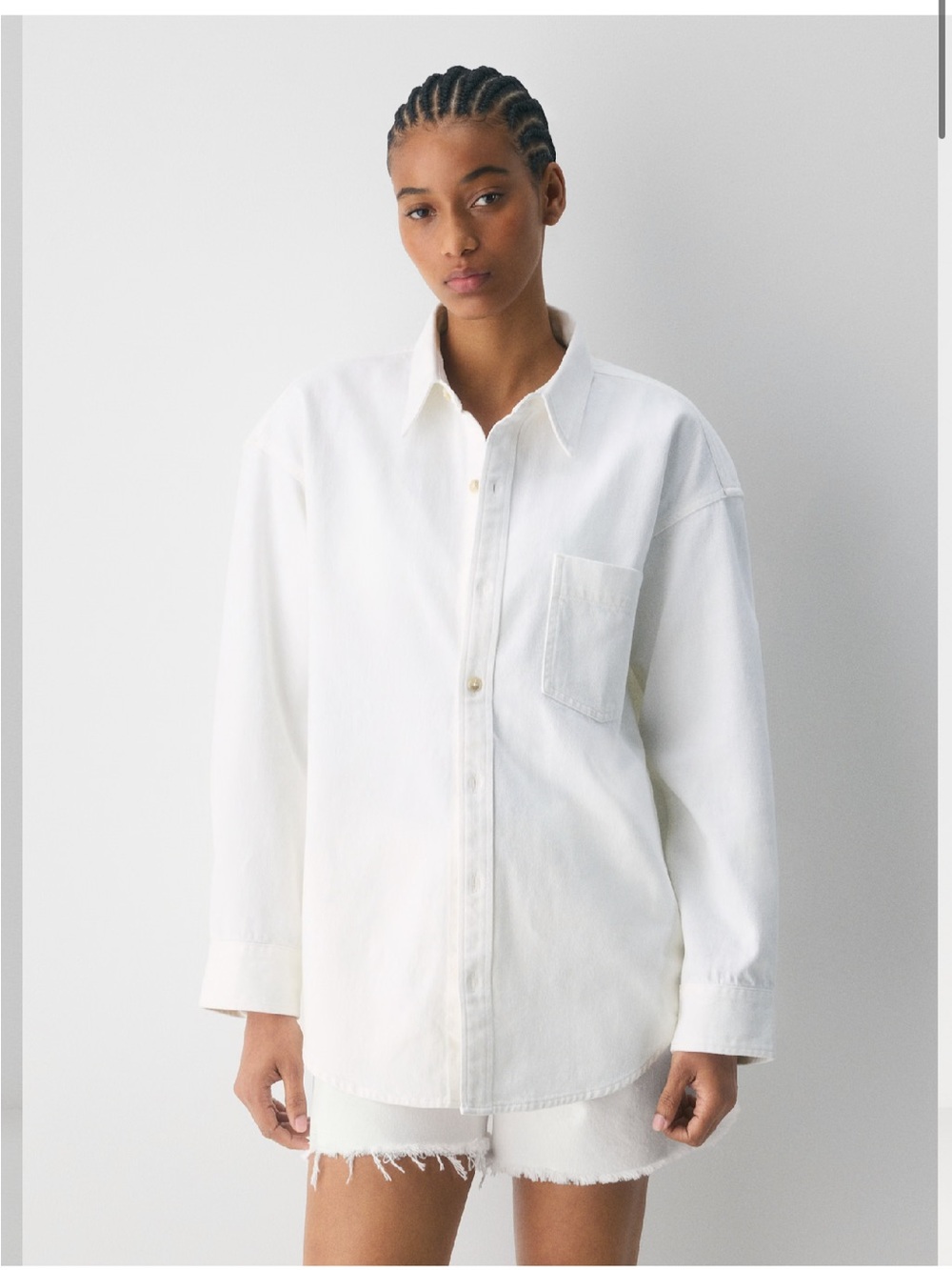 Aritzia White Oversized Button-Down Shirt